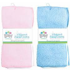 123 baby essentials 3 supersoft face cloths