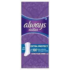 Always dailies extra protect long plus pantyliners 24