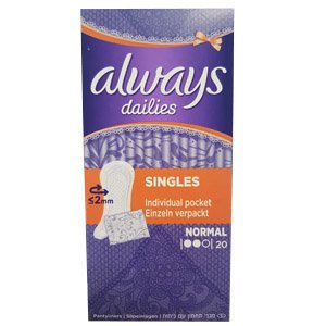 Always dailies singles normal pantyliners 20