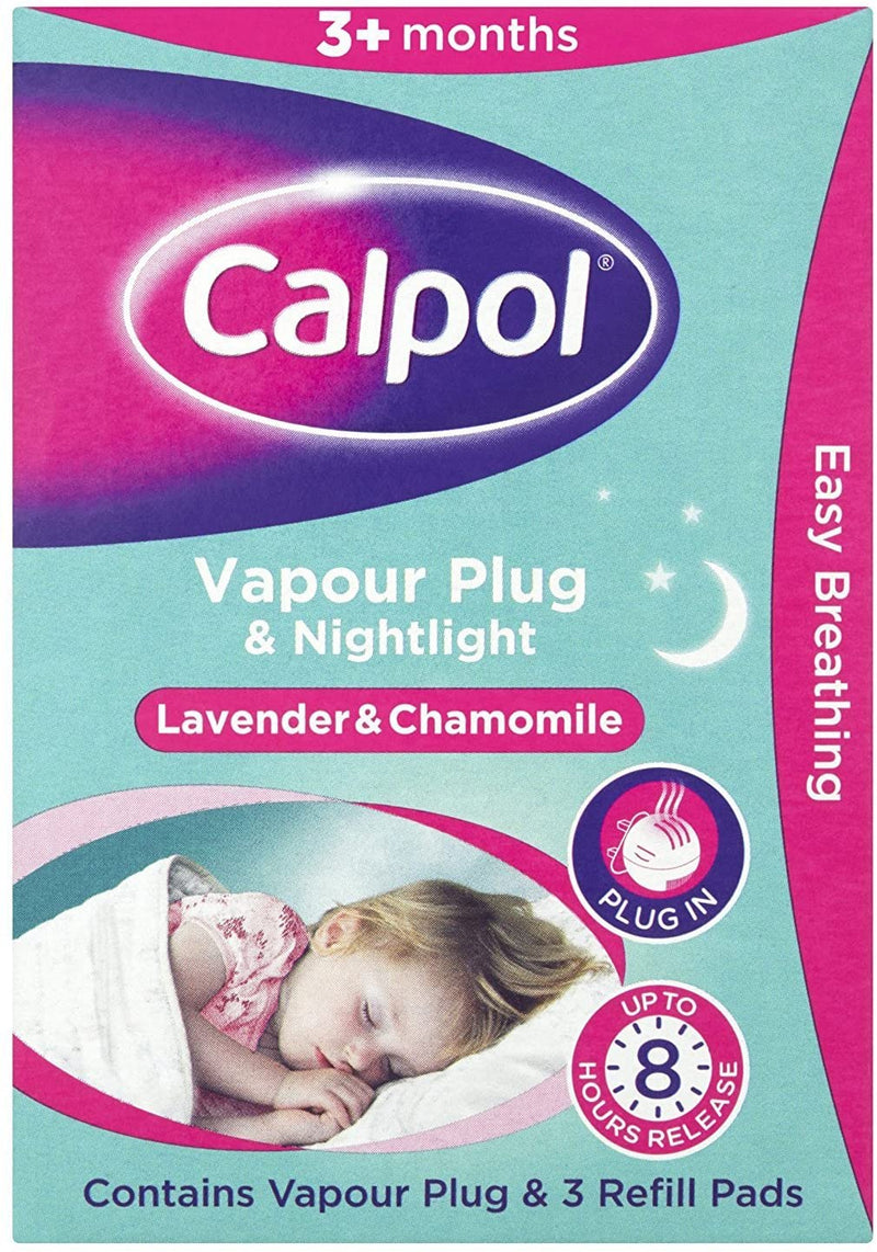 Calpol 3+ Months Lavender & Chamomile Vapour Plug and Nightlight & 3 Refill Pads