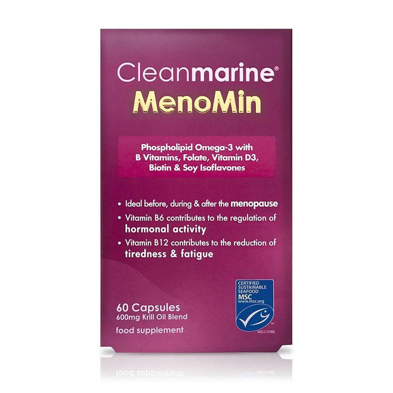 Cleanmarine Menomin Menopause Support 600mg Krill Oil 60 Capsules