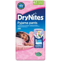 DryNites pyjama pants 4-7 years x10 pink