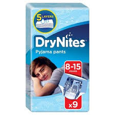 DryNites pyjama pants 8-15 years blue x9