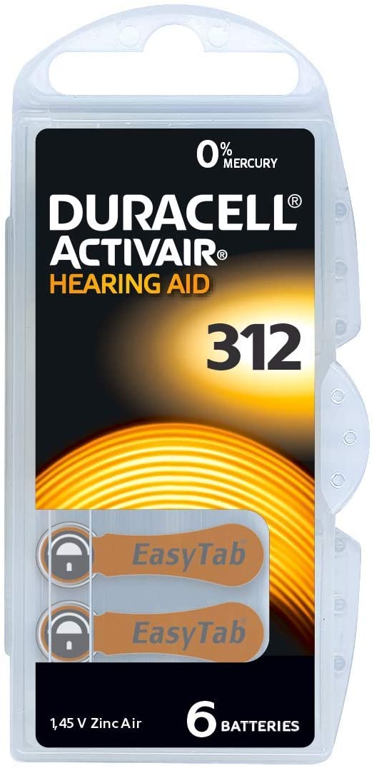 Duracell Activair 312 Hearing Aid Battery
