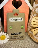 Earsense August birth stone earrings