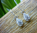 Earsense Clear Crystal Drop Multifaceted Earrings