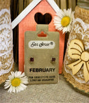 Earsense February birth stone earrings