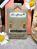Earsense November birth stone earrings