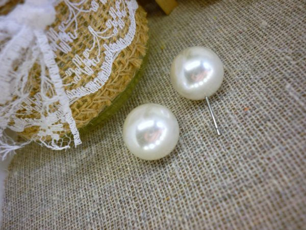Earsense extra large white pearl earrings