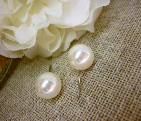 Earsense pearl stud earrings 10mm