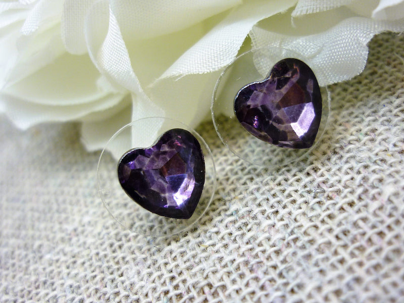 Earsense purple heart earrings