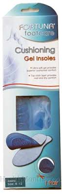 Fortuna Footcare Cushioning Gel Insoles Womens Size 5-10