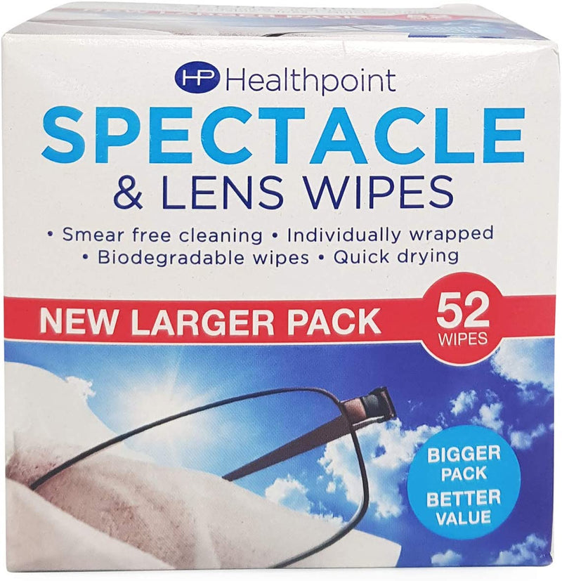 HealthPoint Spectacle & Lens Wipes 52 Wipes