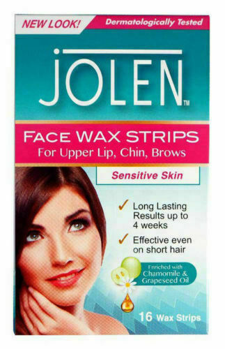 Jolen Face Wax Stripes for Sensitive Skin 16 Strips