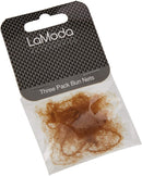 La Moda three pack bun nets brown