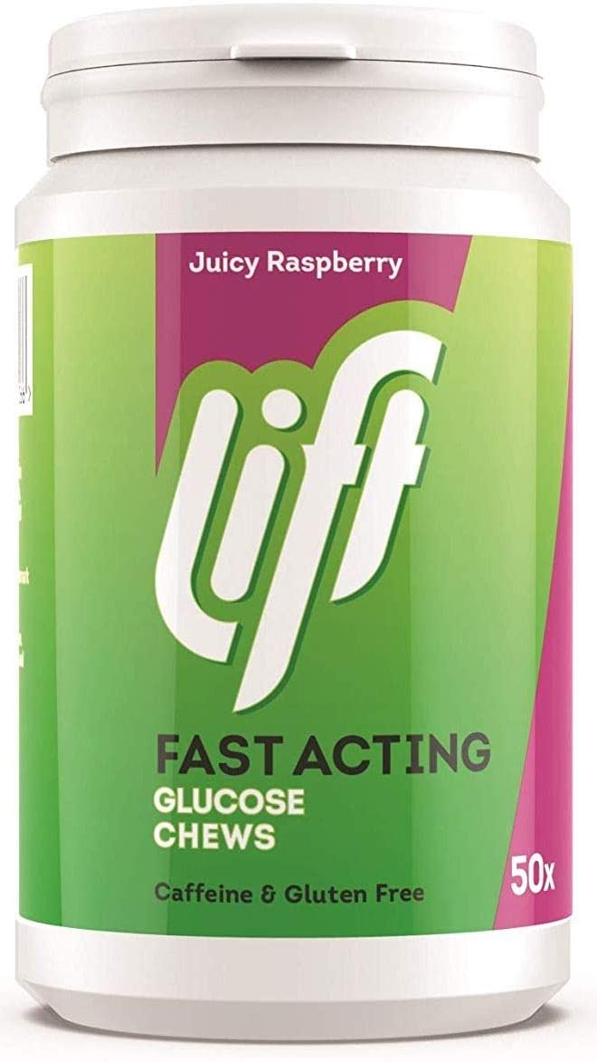 Lift Fast Acting Glucose Chews Juicy Raspberry Flavour 50 Tablets