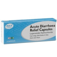 Max remedies Loperamide acute diarrhoea relief capsules 6