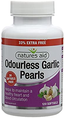 Natures Aid Odourless Garlic Pearls 120 SoftGels