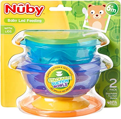Nuby Muncheez Stackable Suction Bowls 2 Pack (6m+)