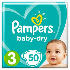 Pampers baby dry nappies size 3 (50 pack)