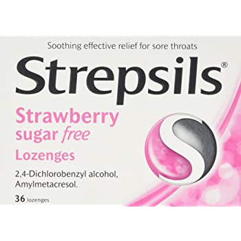 Strepsils Strawberry Sugar Free Lozenges 36