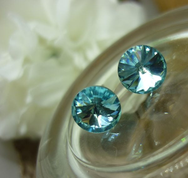 Earsense Turquoise Round Stud Earrings