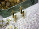 Earsense Gold Lightening Bolt Stud Earrings