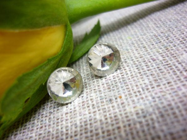 Earsense Crystal Round Stud Earrings