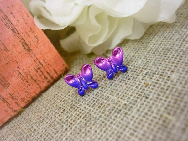 Earsense Butterfly Stud Earrings Multicoloured