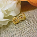 Earsense Gold Love Knot Stud Earrings