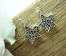 Earsense Silver Star Filigree Earrings