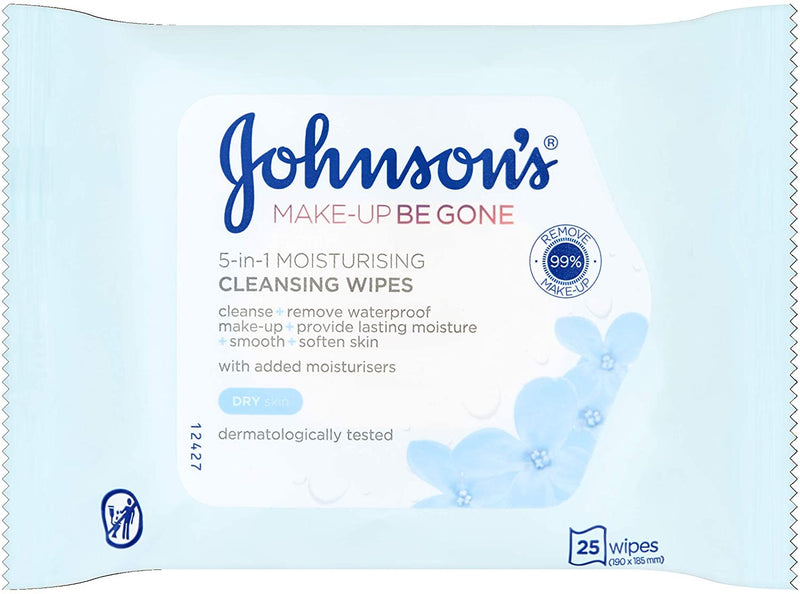 Johnsons cleansing wipes  5-in-1 moisturising dry skin 25 pack