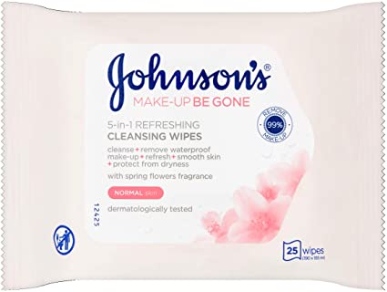 Johnsons cleansing wipes 5-in-1 refreshing normal skin 25 pack