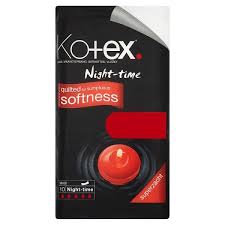 Kotex night time maxi pads x10