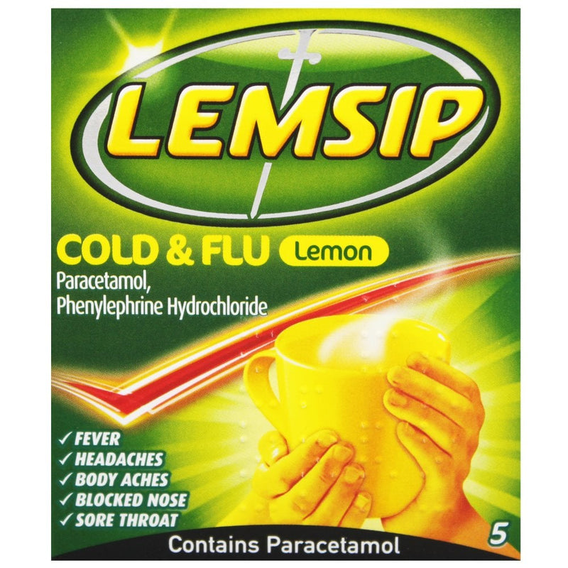 Lemsip cold and flu lemon 5 sachets