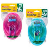 Nuby Feeding Bowls With Travel Lid And Cutlery
