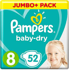 Pampers baby dry jumbo 8+ nappies (52)