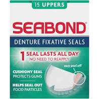 Seabond denture fixative seals 15 uppers
